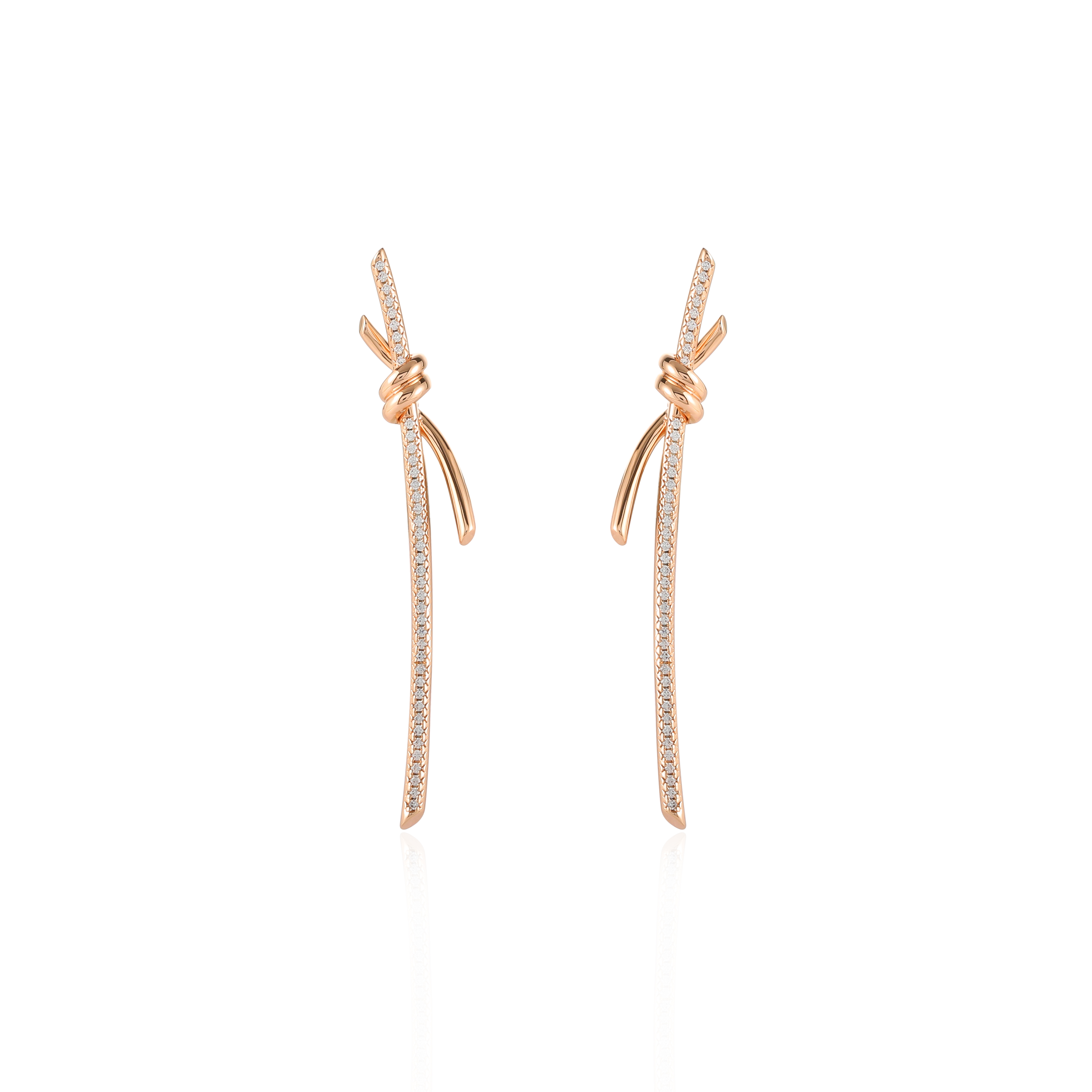 铜合金锆石耳饰 CNC精工 绳结气质百搭耳钉  E4165