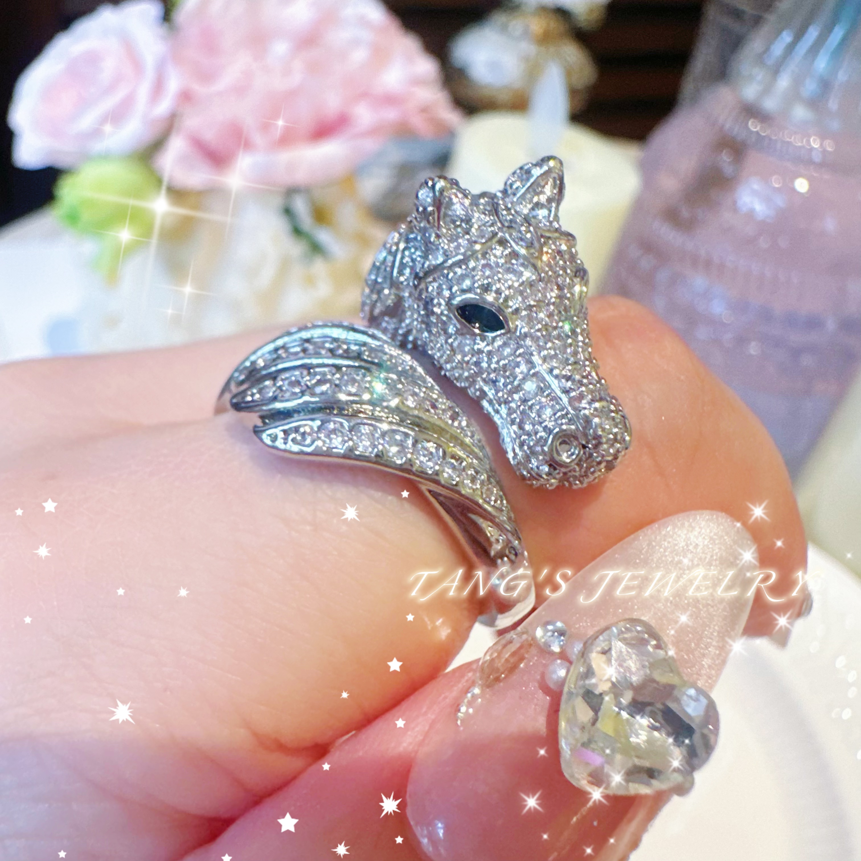 铜合金戒指 高定 天马戒指 重工时尚百搭中古戒指