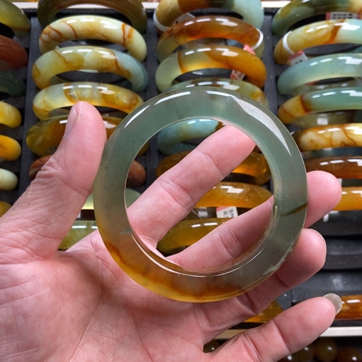 蛇纹石玉手镯未镶嵌爽*