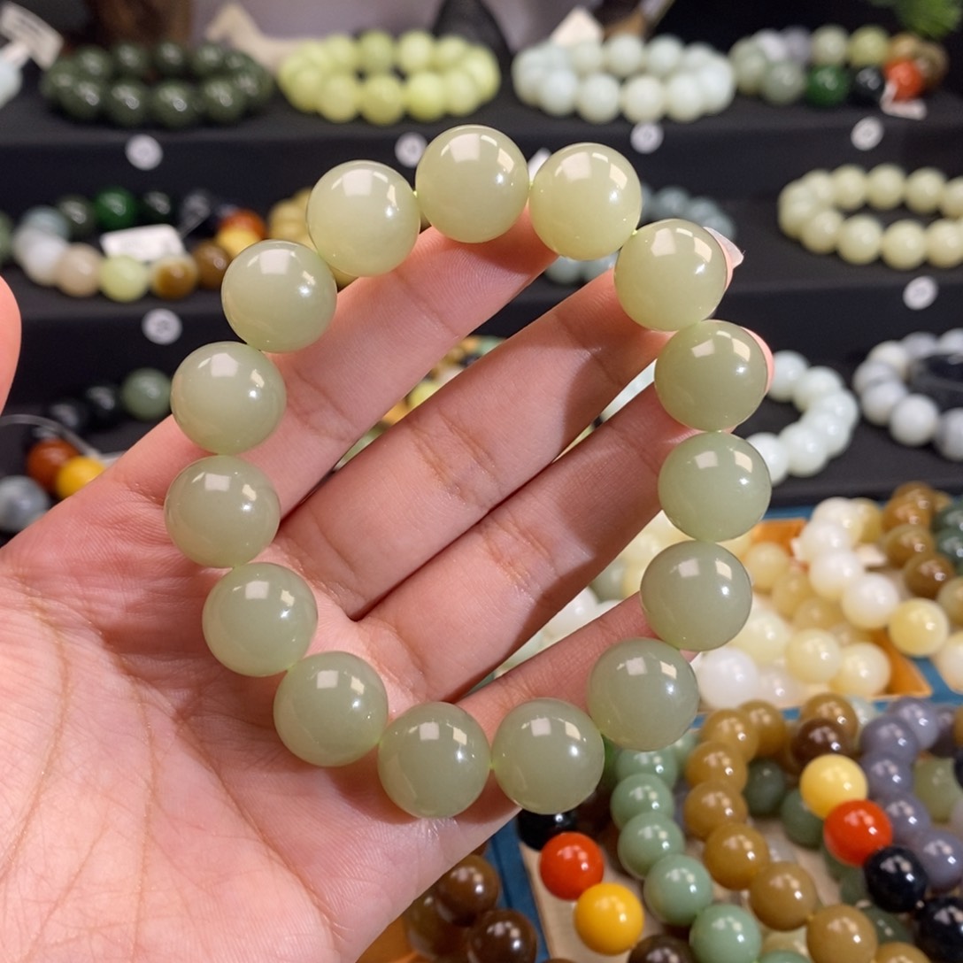 和田玉手串未镶嵌Z14