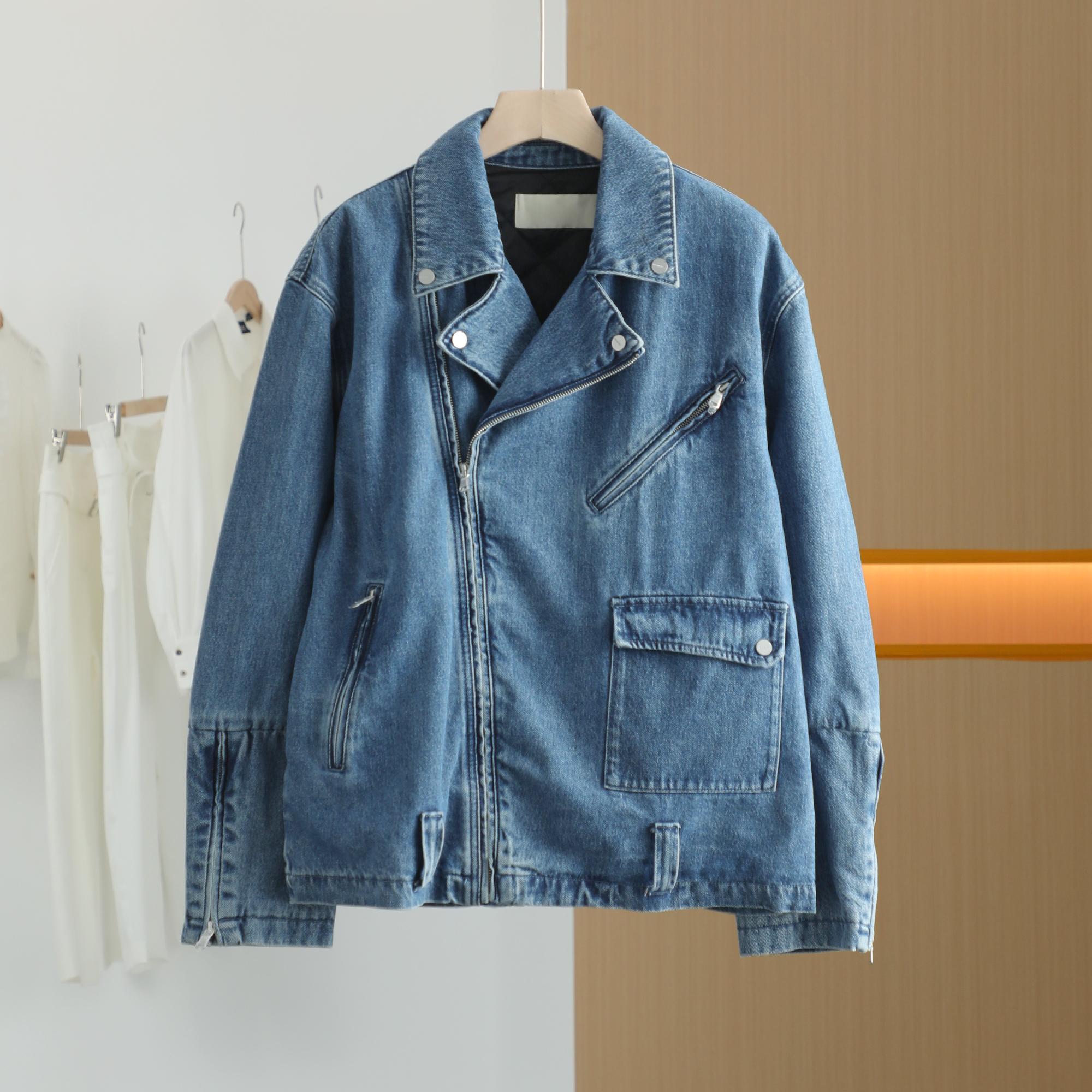 【半价q仓-唐长老自营】28245男装牛仔夹棉外套OSL41-11短款休闲