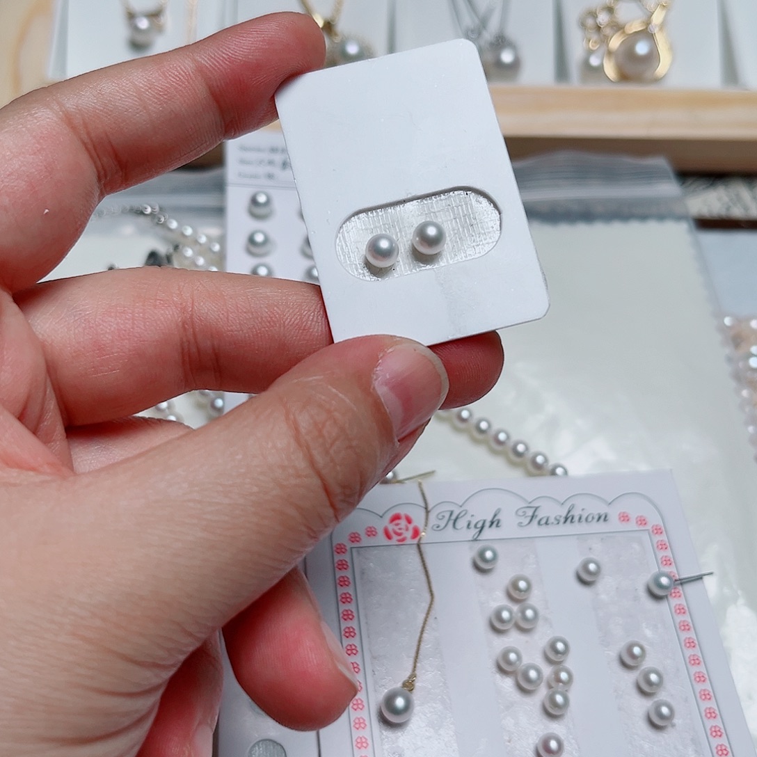 淡水珍珠耳饰银S925镶嵌