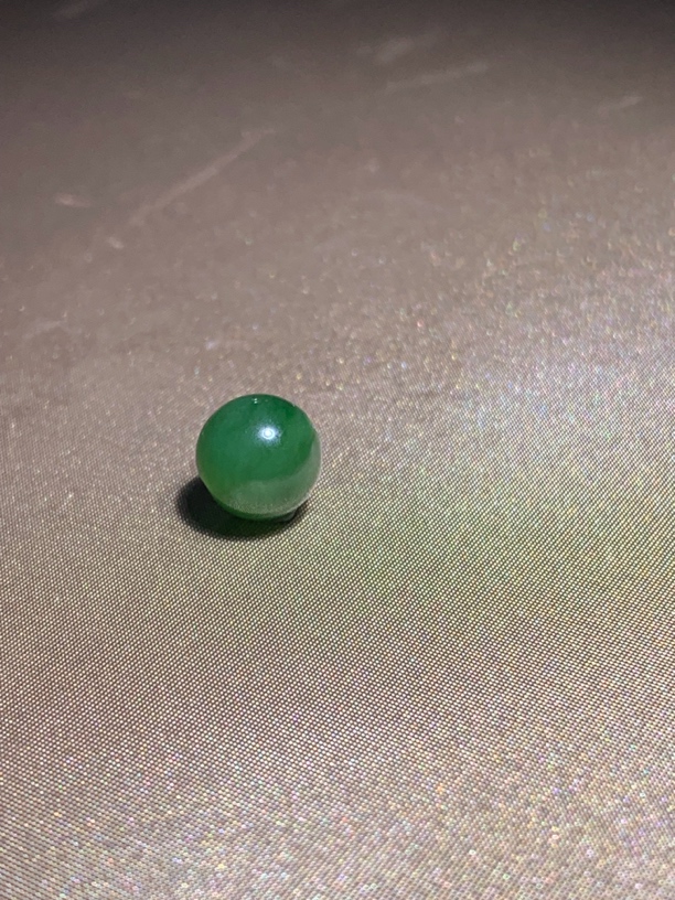 和田玉天然碧玉珠子卡8mm