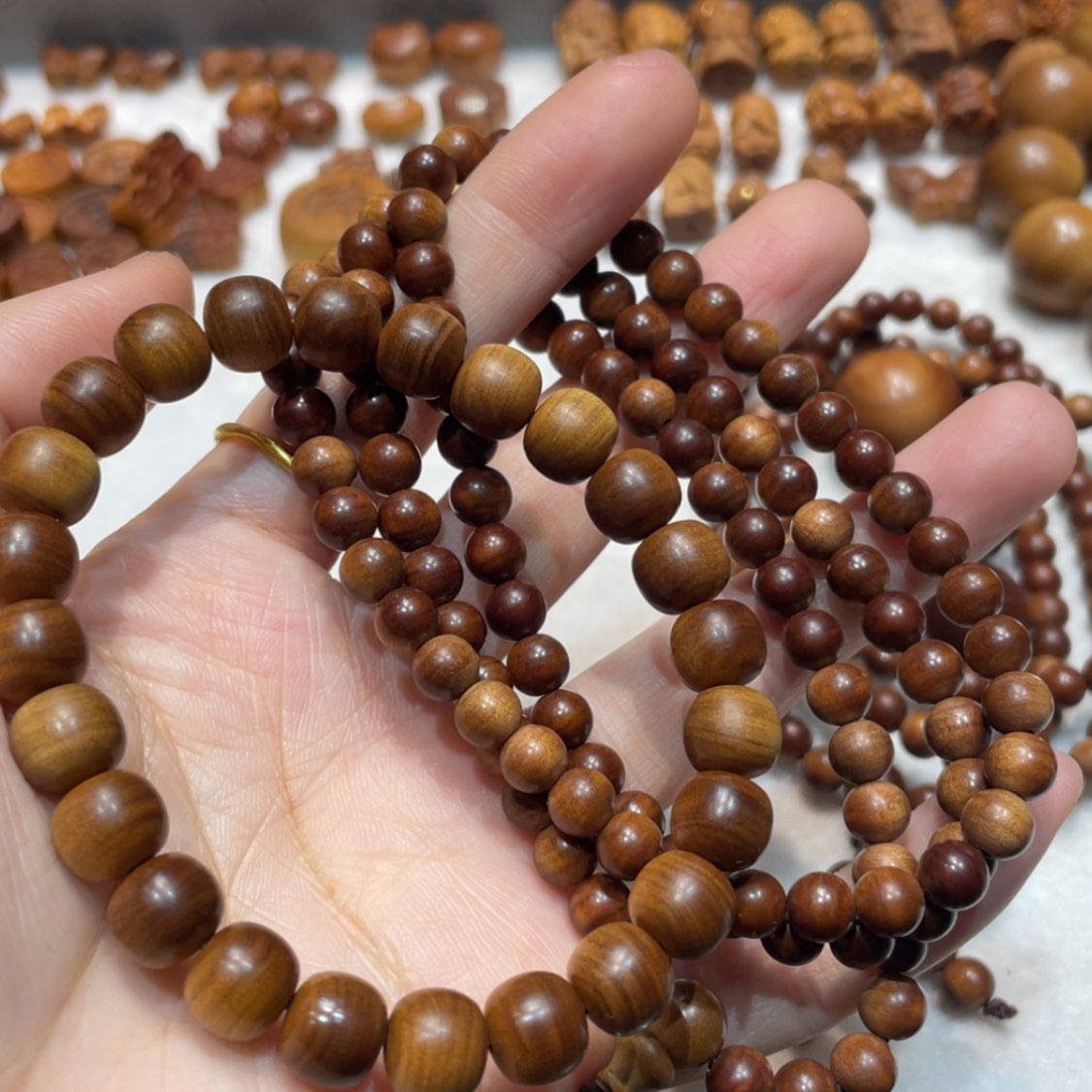 【闪购商品】檀香木手串/手链m****。8×9单圈秒沉水，0.6×108高货横纹