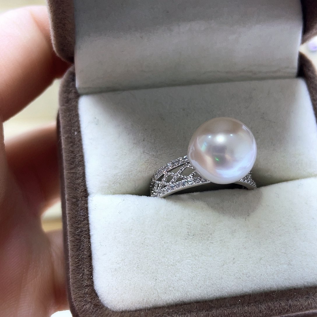 海水珍珠戒指银S925镶嵌