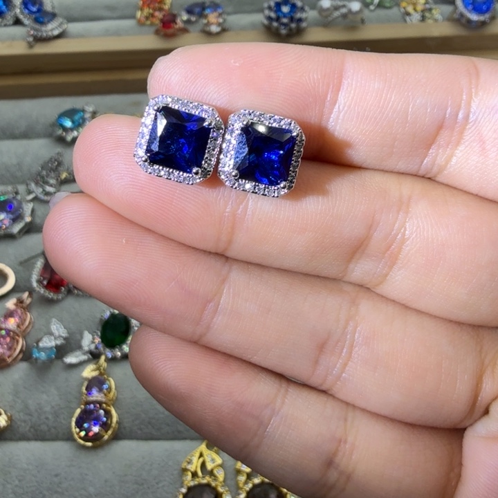 戒指银S925镶嵌烟晶