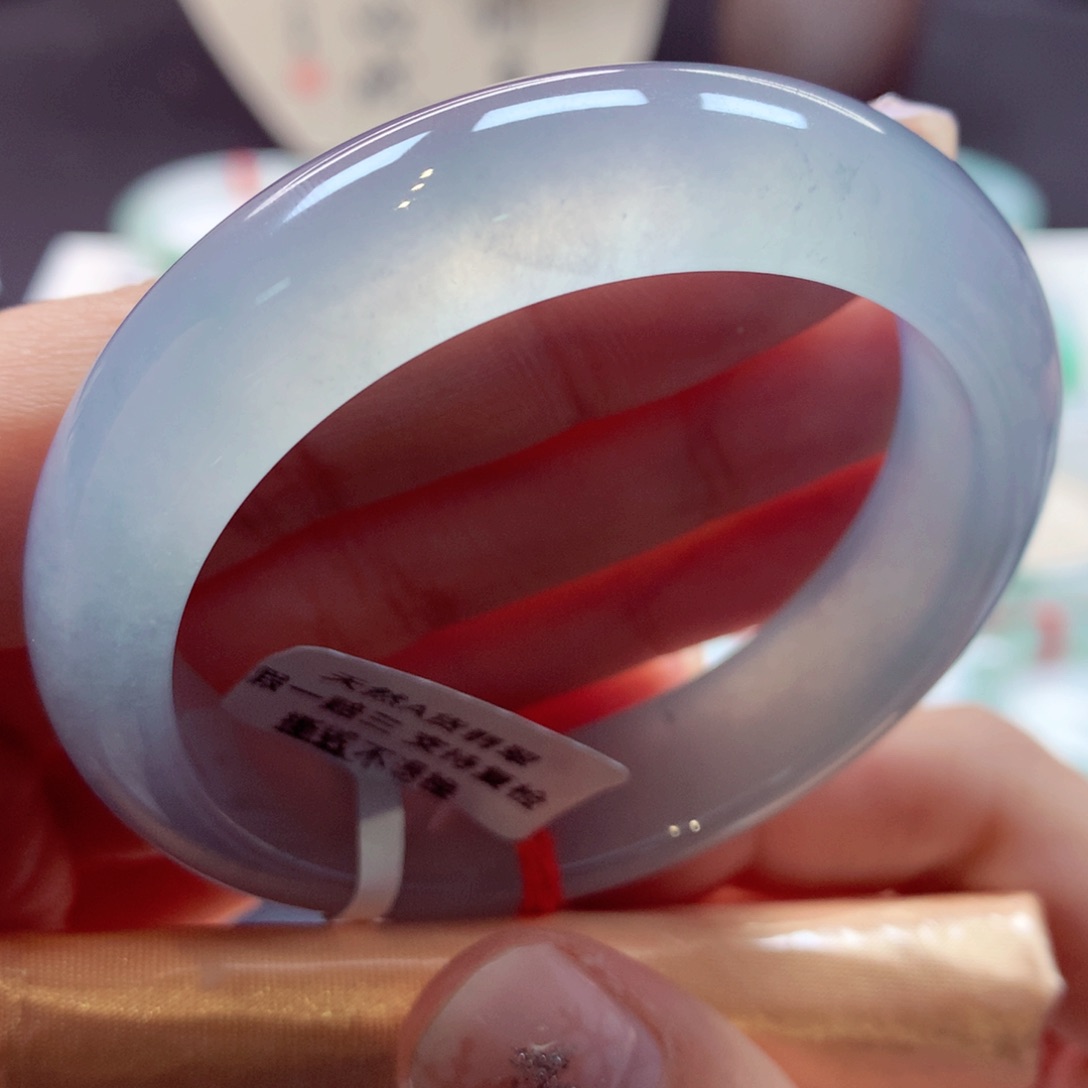 翡翠手镯未镶嵌33正圈77（梦幻蓝紫高冰）