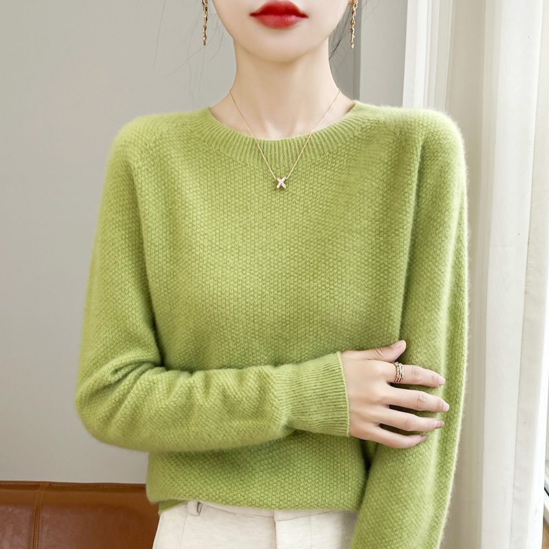 【一线成衣】羊绒衫女款新款春季宽松圆领打底衫女春秋内搭可外穿