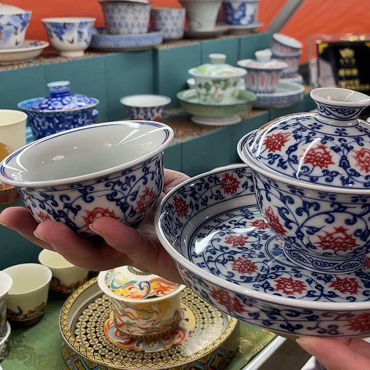 阿***军景德镇陶瓷盖碗茶具