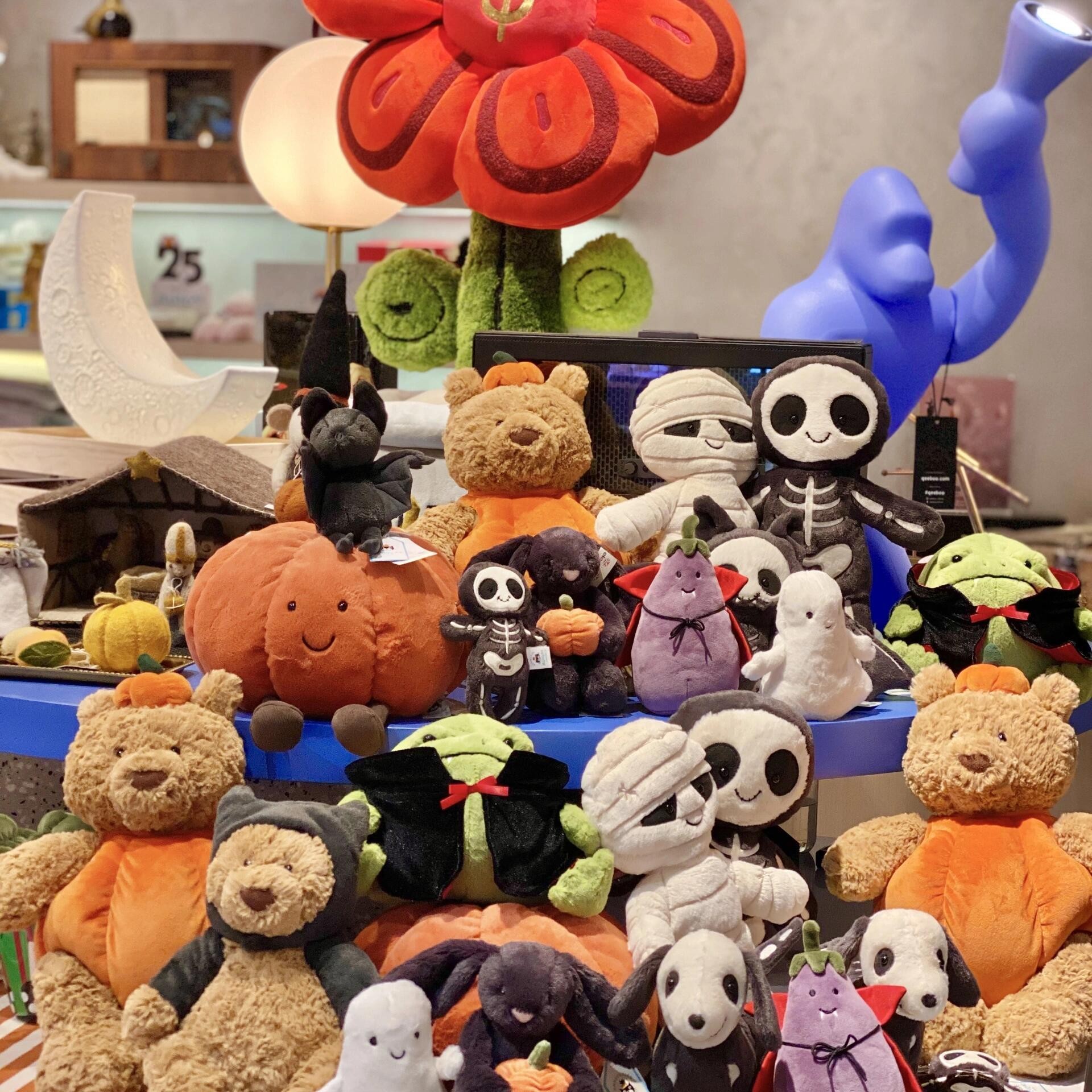 英国JELLYCAT新万圣节系列巴赛罗熊蝙蝠装骷髅鲍勃幽灵毛绒玩偶