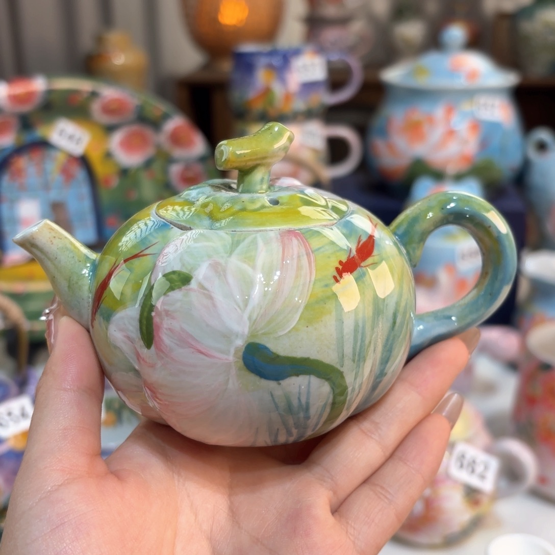 景德镇手绘高温釉下彩陶瓷茶具