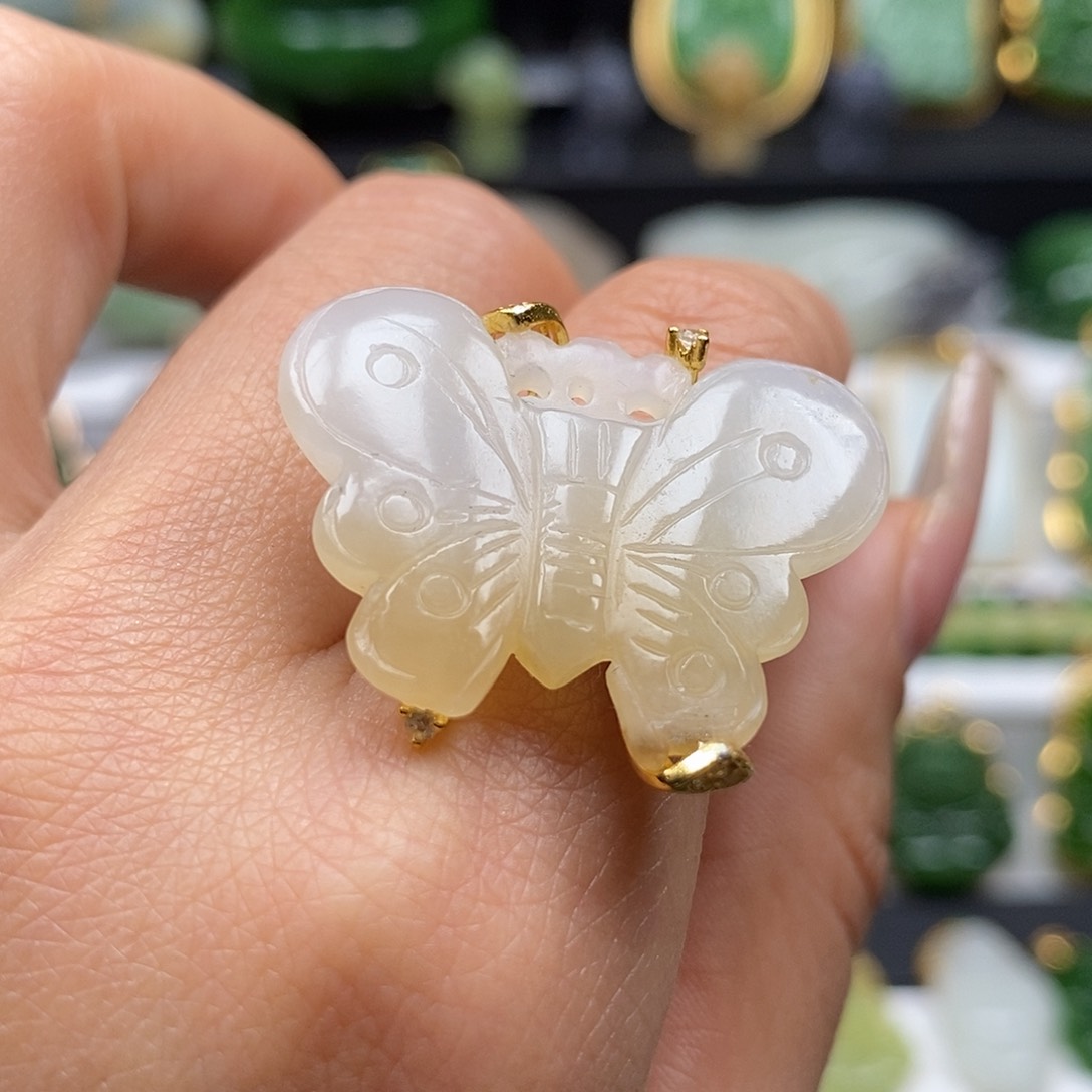 和田玉颈饰银S925镶嵌