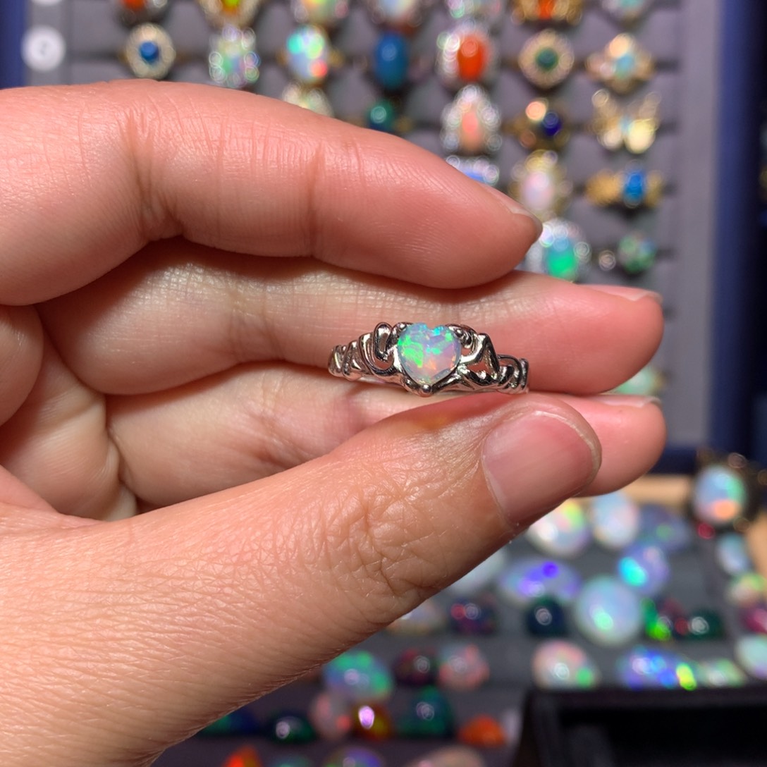 欧泊戒指款式银S925镶嵌