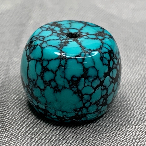 绿松石直切墩子，尺寸15.3x12.2mm重5.13克