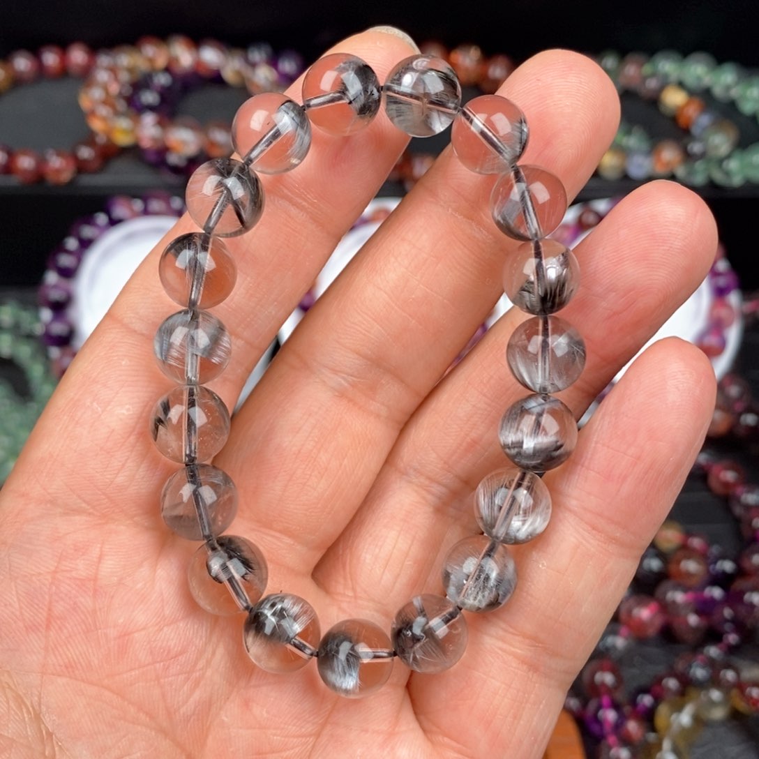 水晶手串未镶嵌以***?银钛