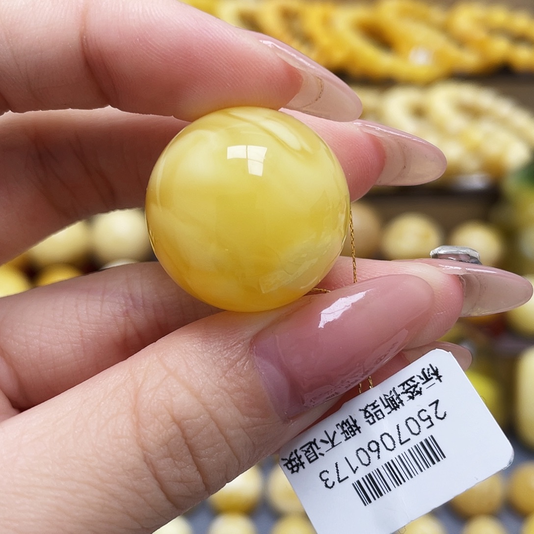 未镶嵌琥珀裸石23.5mm圆珠