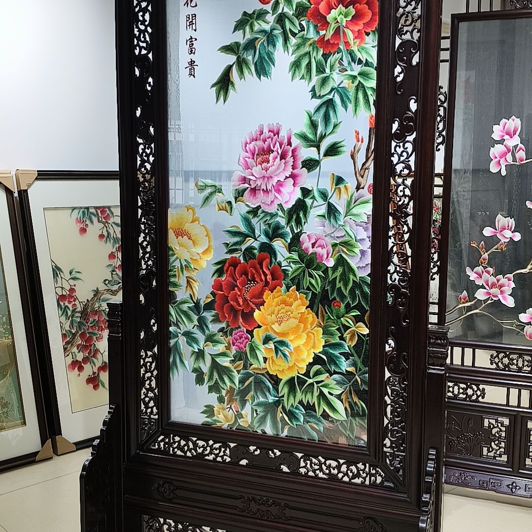 菩***9织绣苏绣屏风手工