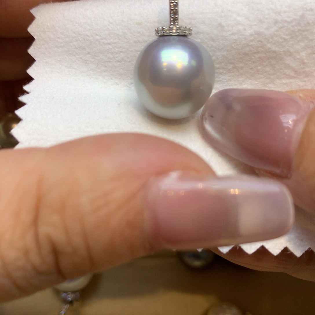 颈饰银S925镶嵌海水珍珠