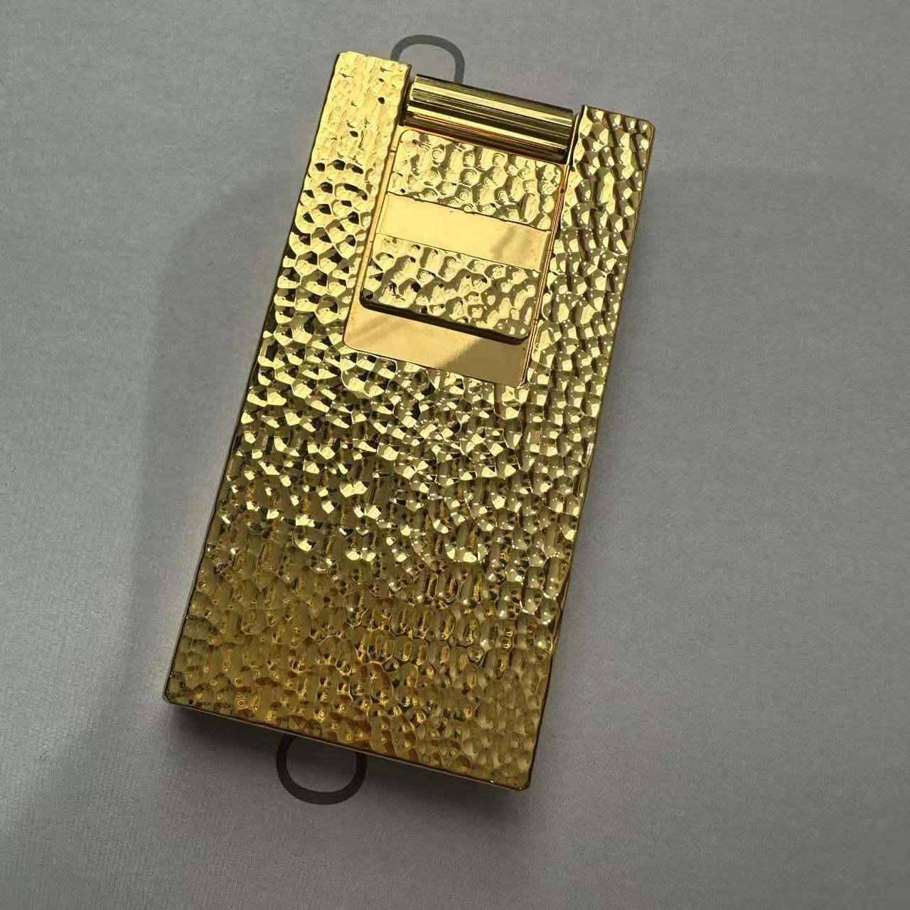 卡路天梯陨石坑超薄加气纯铜金色打火机银色