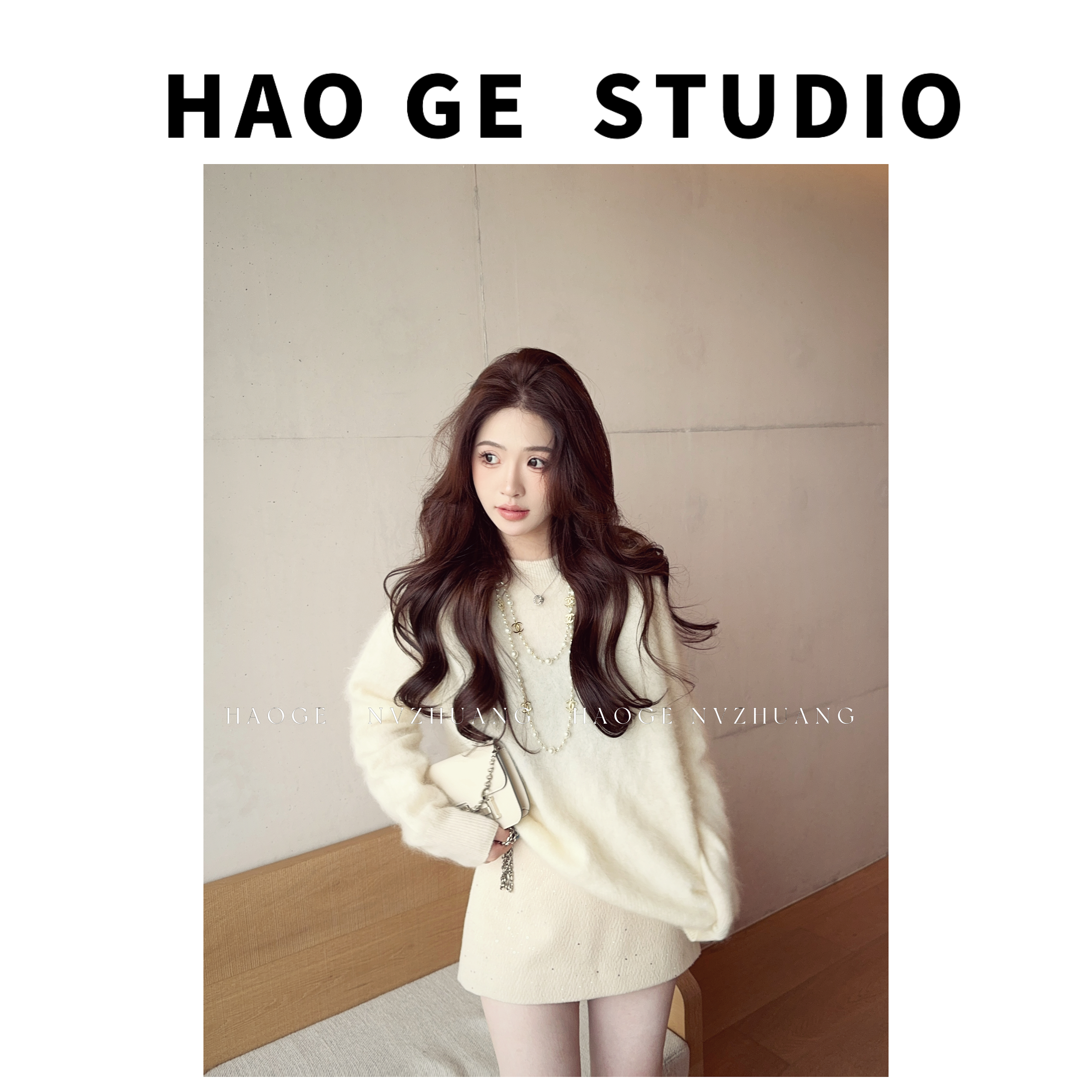 【婉儿】●绒绒暖意HGQ5ZZS4341A秋冬羊绒混纺针织衫预（不能机洗）