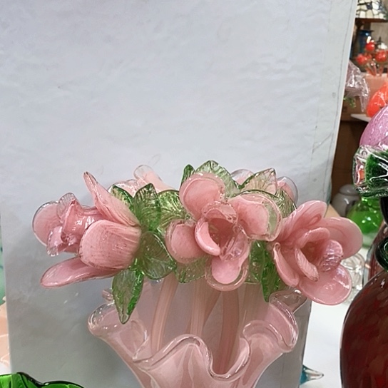 琉璃夜光玫瑰花高45厘米宽8厘米