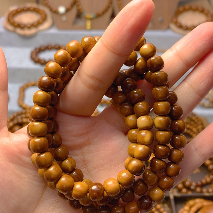 果皮天然库克精挑老型7*8长串108颗男女通用手串