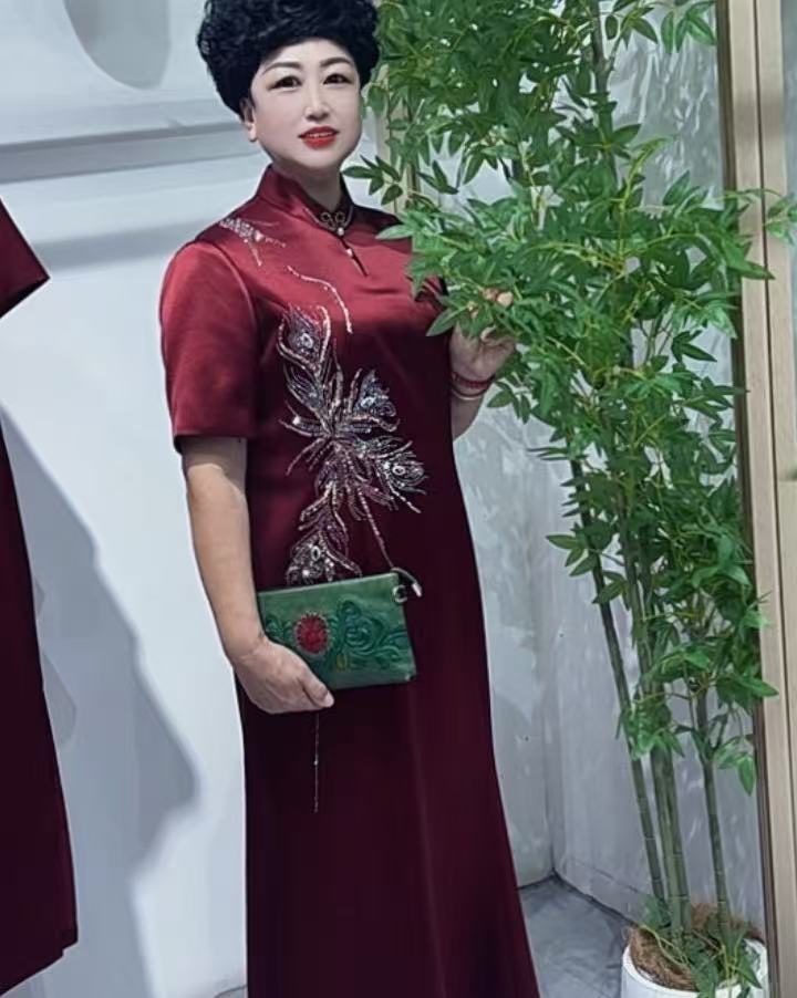 醋酸高定气质礼服鱼尾连衣裙a5