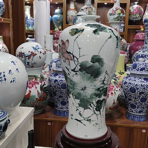 瓷片景德镇陶瓷荷花瓶