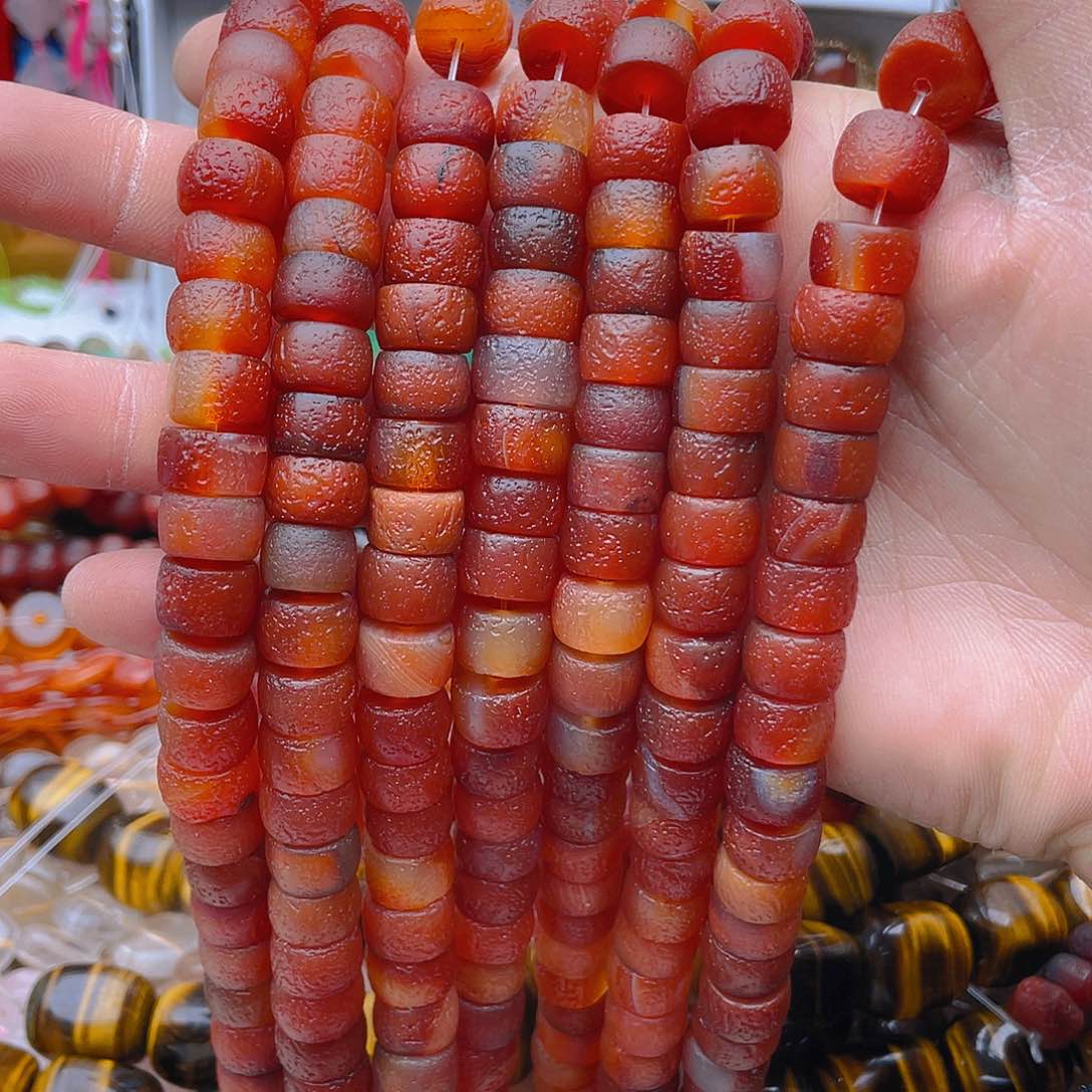 玛瑙/玉髓珠宝半成品未镶嵌老玛瑙1条算盘直切卡11.5