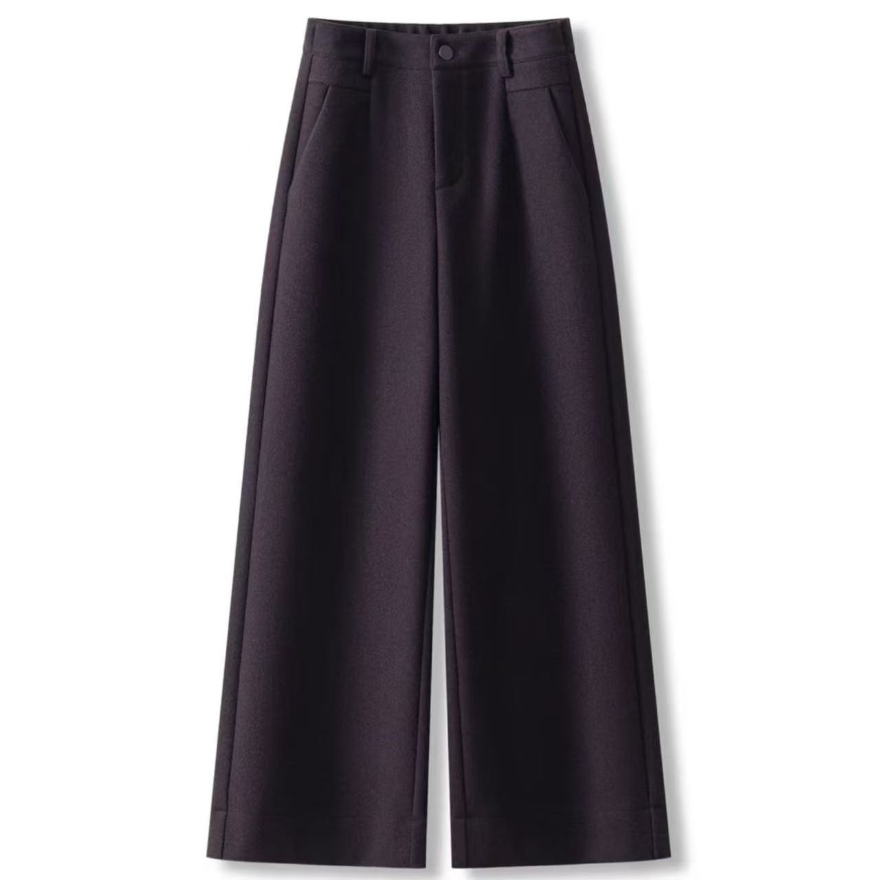 M.ZJM 奢品冬款【醋酸羊绒】677窄版阔腿裤高腰深裆时尚百搭阔腿裤