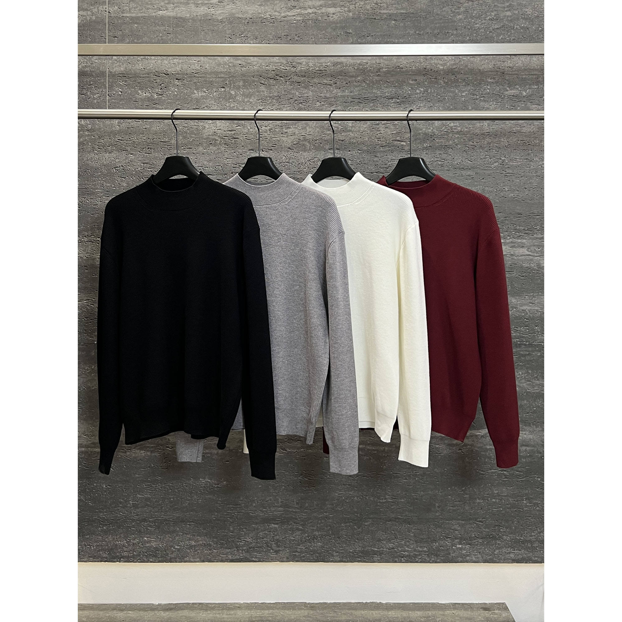 【冠什么希男装】冬季「 重磅精纺 微高领亲肤」会起球保暖针织毛衣