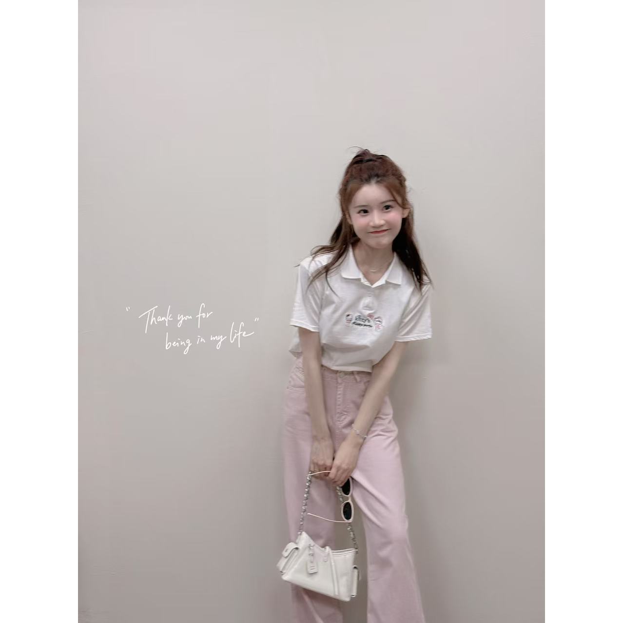 妖精的美美 【kitty猫】polo领刺绣T恤