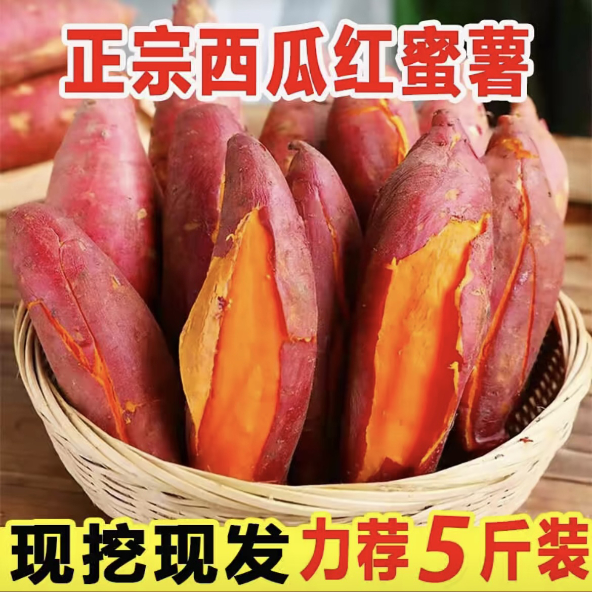 东北正宗黄心蜜薯新鲜现挖超甜软糯好吃的地瓜番薯
