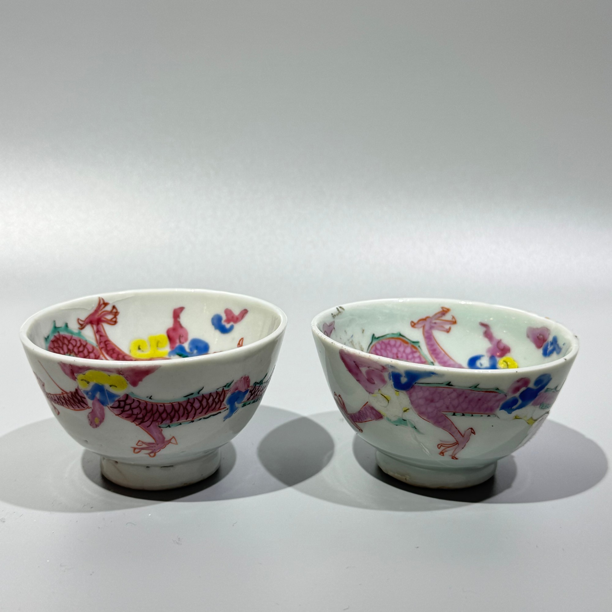 【预展链接】QW2-7清雍正·粉彩过墙龙茶圆一对