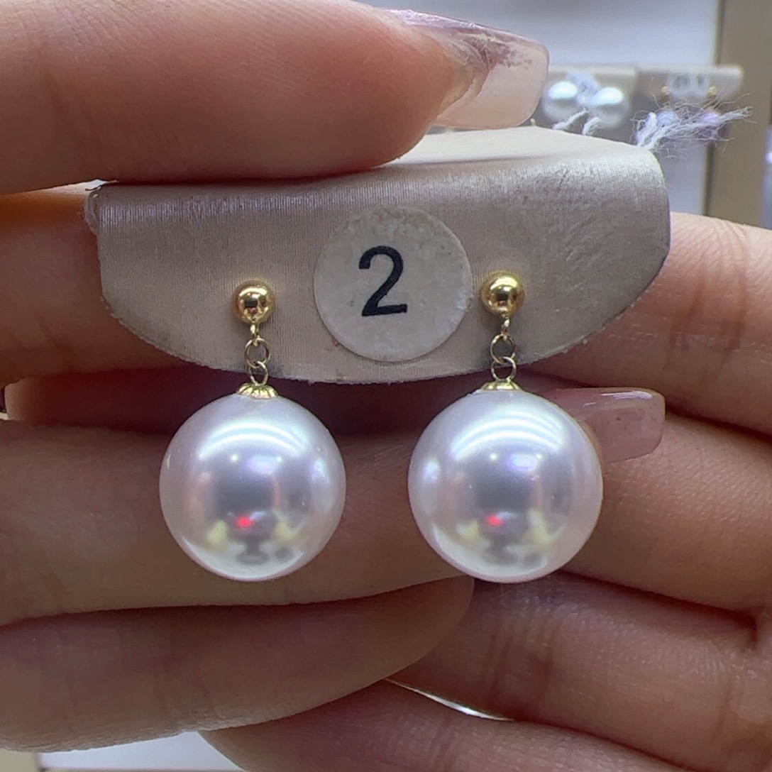 淡水珍珠耳饰18K金镶嵌