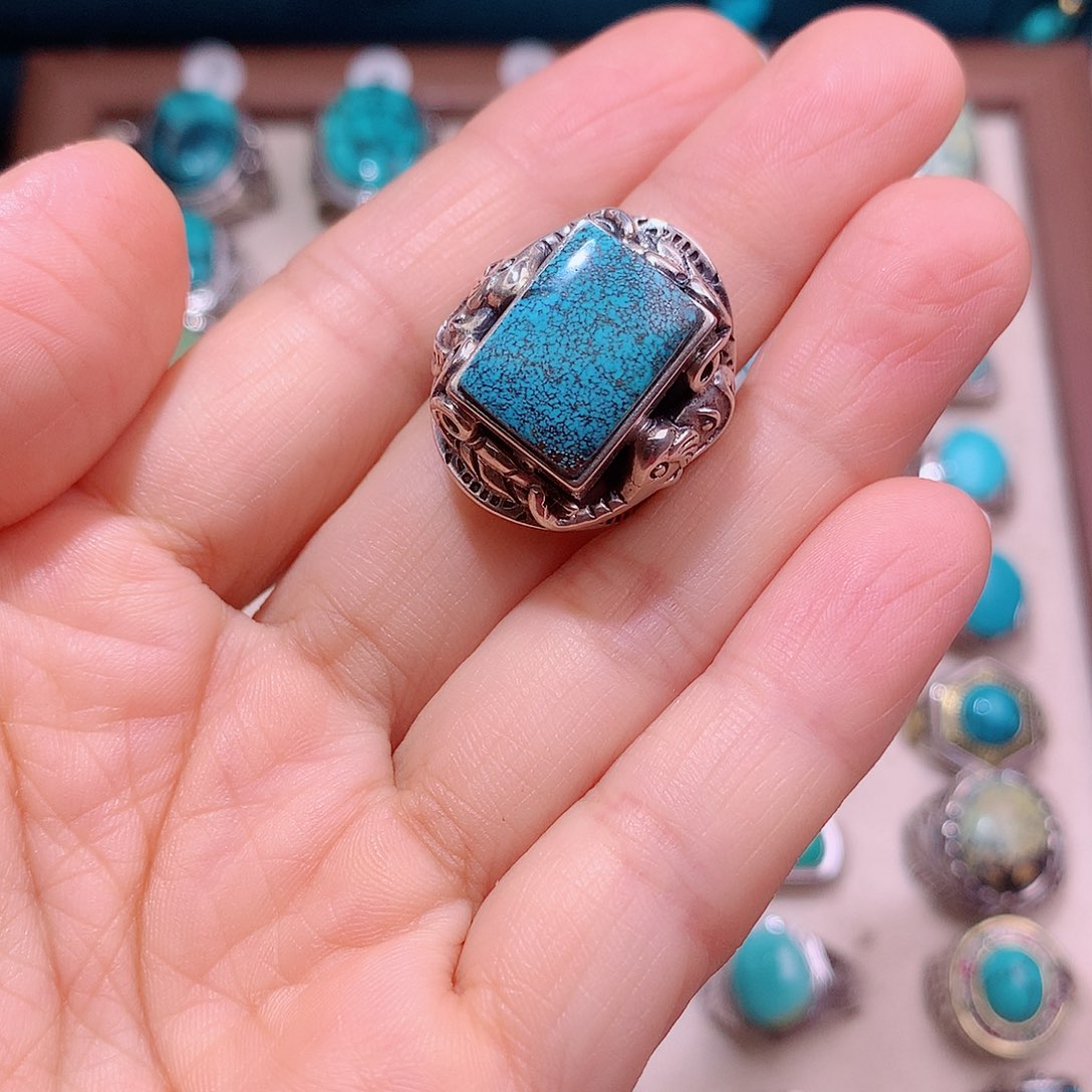 绿松石银S925镶嵌颈饰