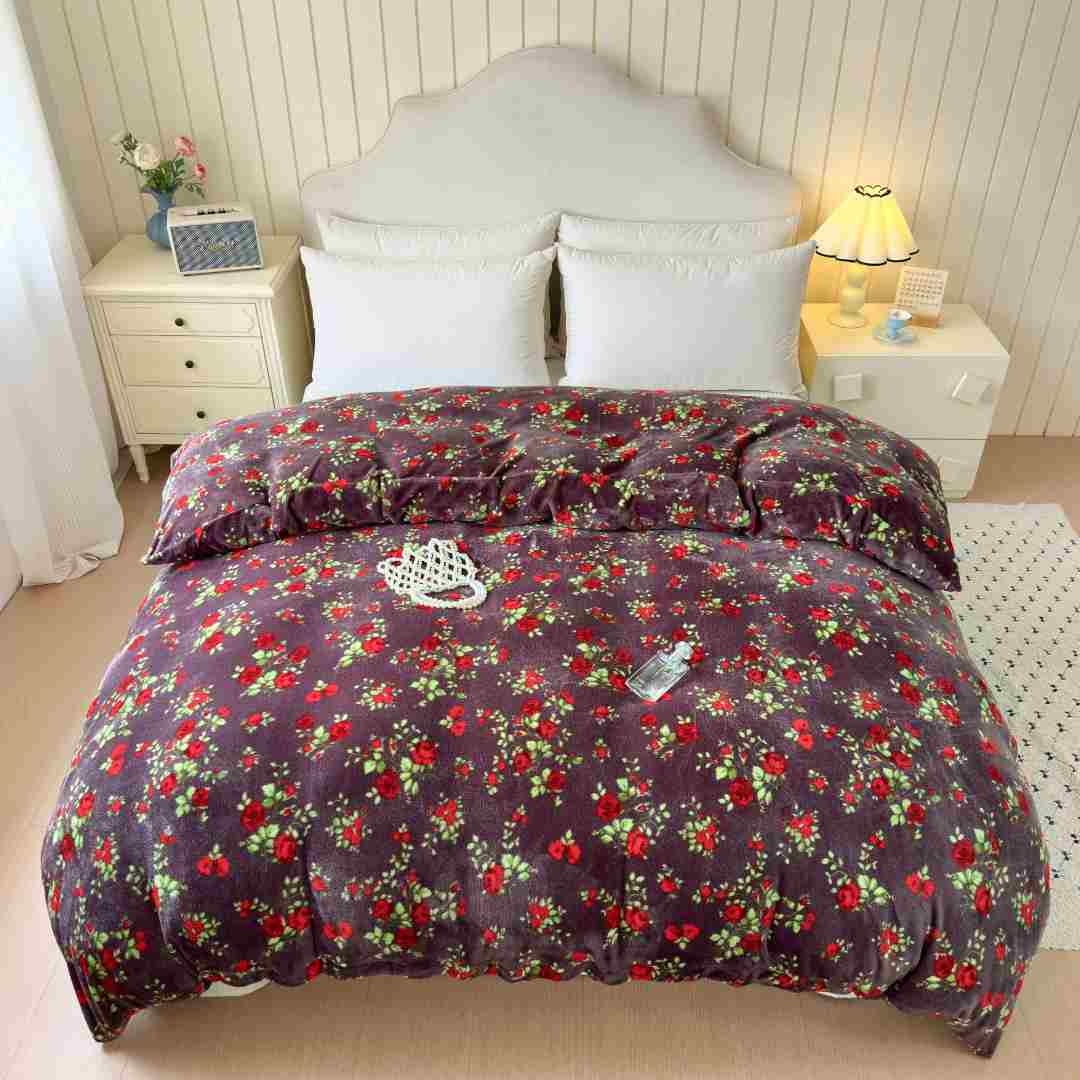 高质量冬季新款加厚保暖双面牛奶绒被套绒被罩印花学生宿舍不静电