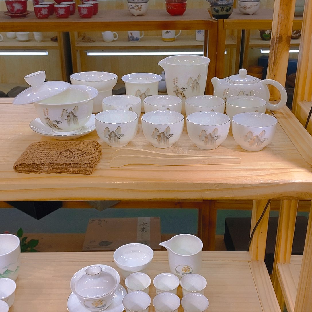 【不止】羊脂玉瓷茶具套装