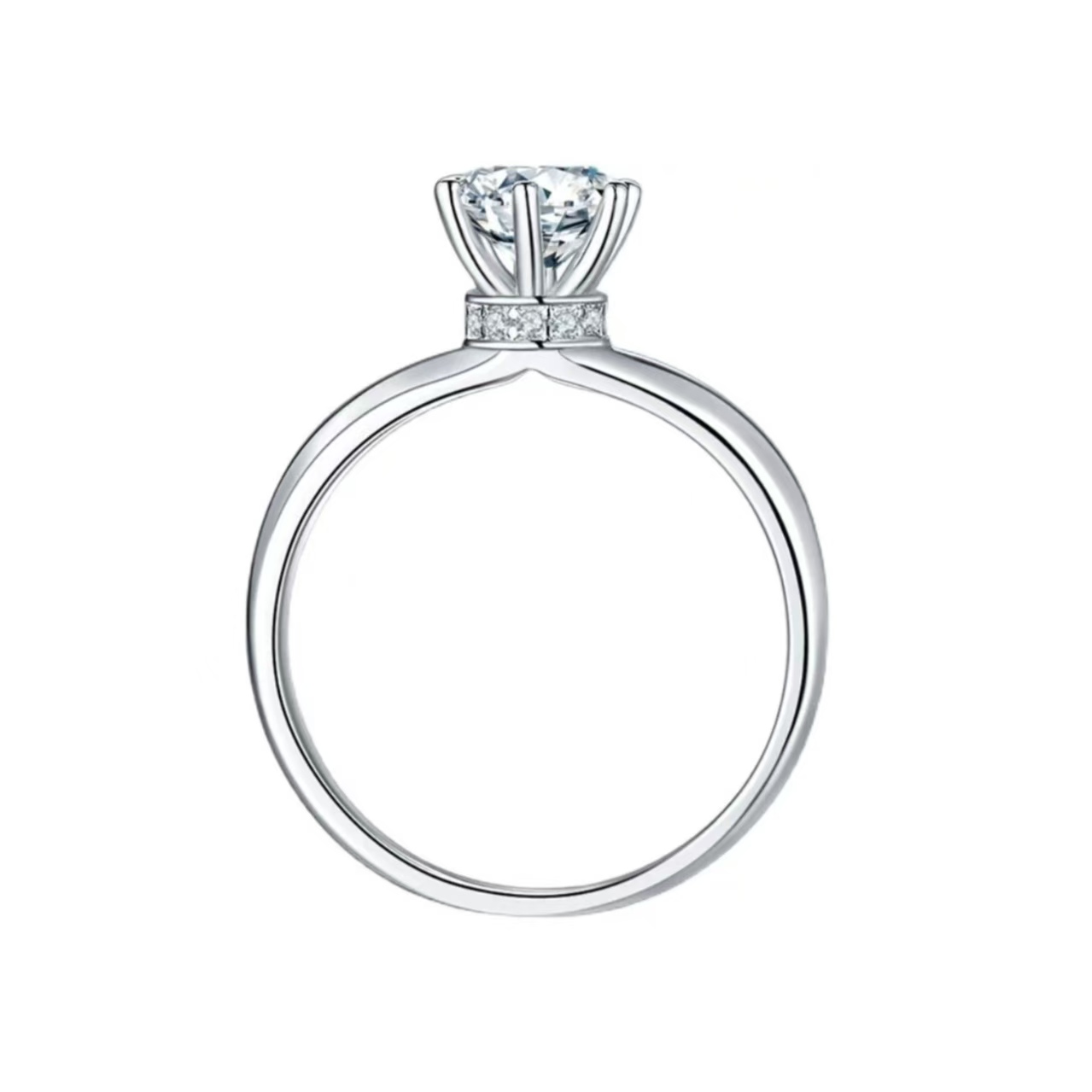 925银莫桑石戒指 围脖六爪