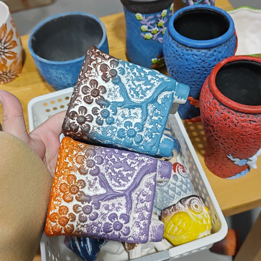 红陶吸水透气的白陶花盆凑满12发货