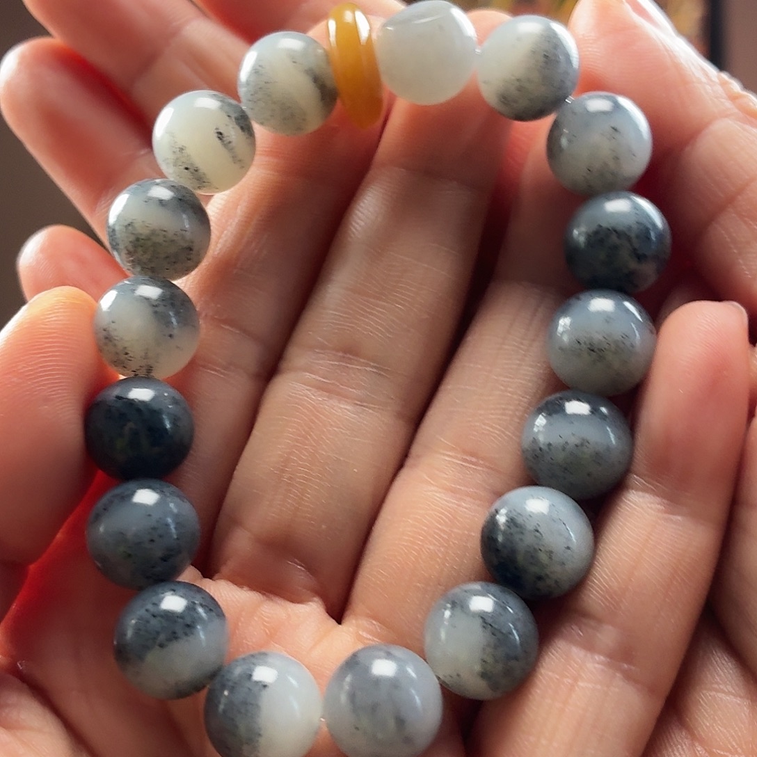 和田玉未镶嵌手串新疆和田玉青花圆12