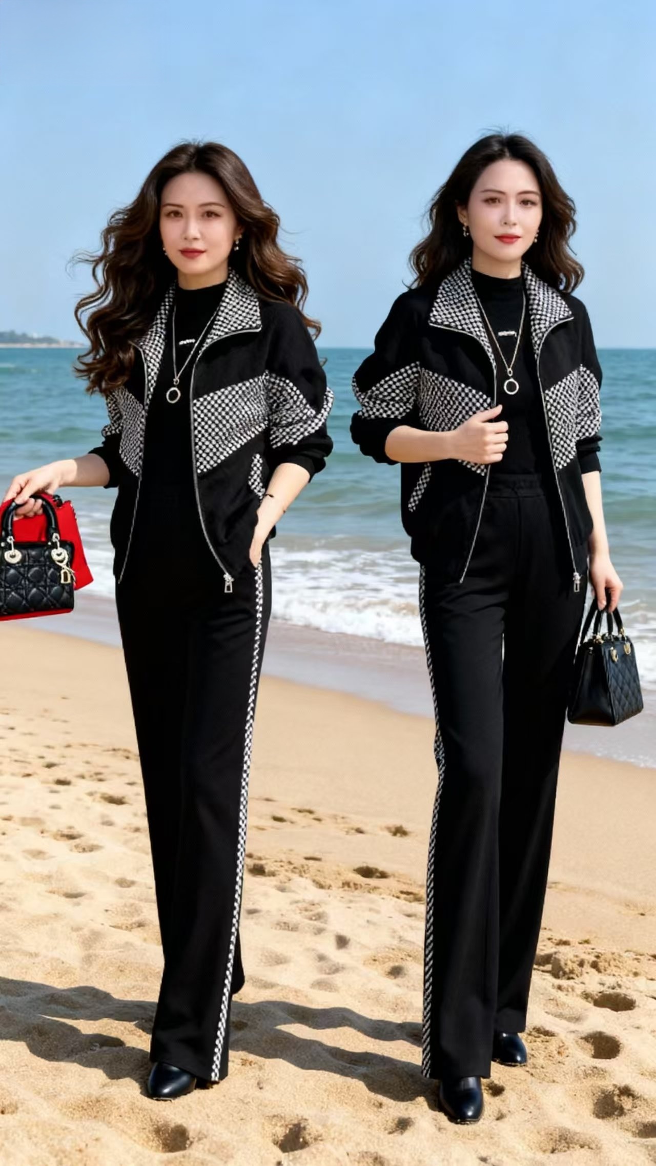 [运费险】2025时尚套装加绒洋气金丝卫衣气质显瘦韩版秋冬