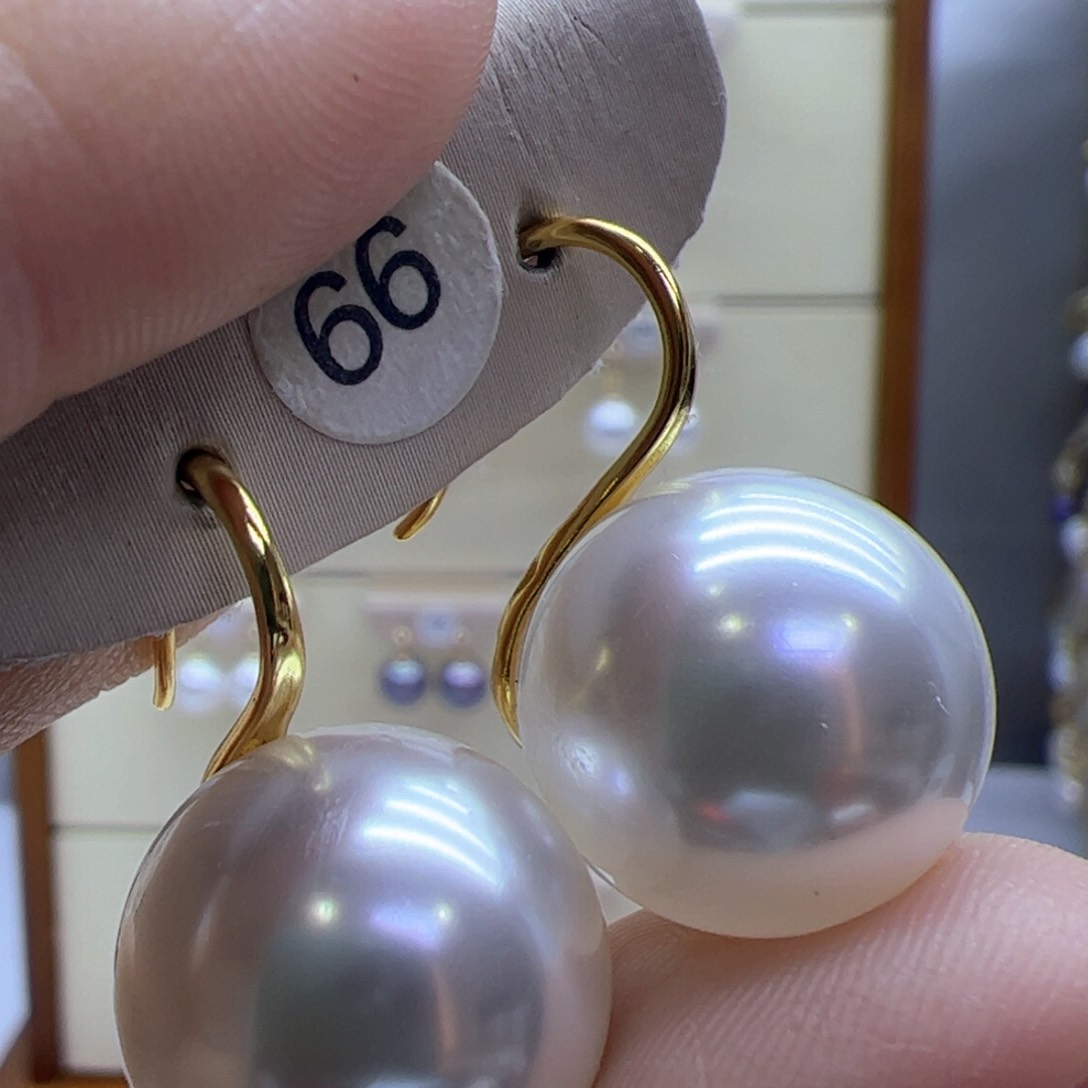 淡水珍珠耳饰18K金镶嵌