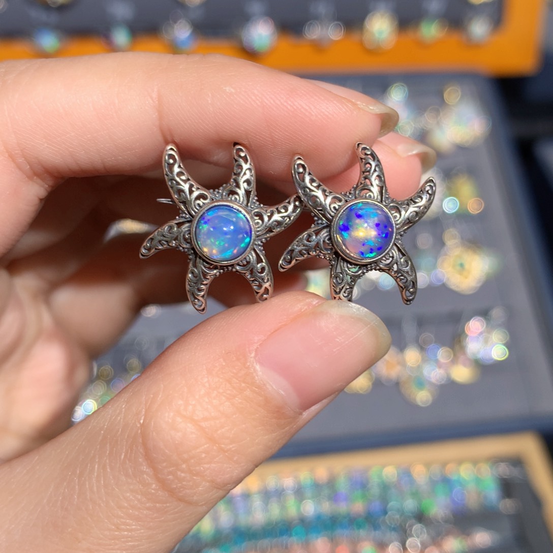 银S925镶嵌欧泊欧泊戒指y