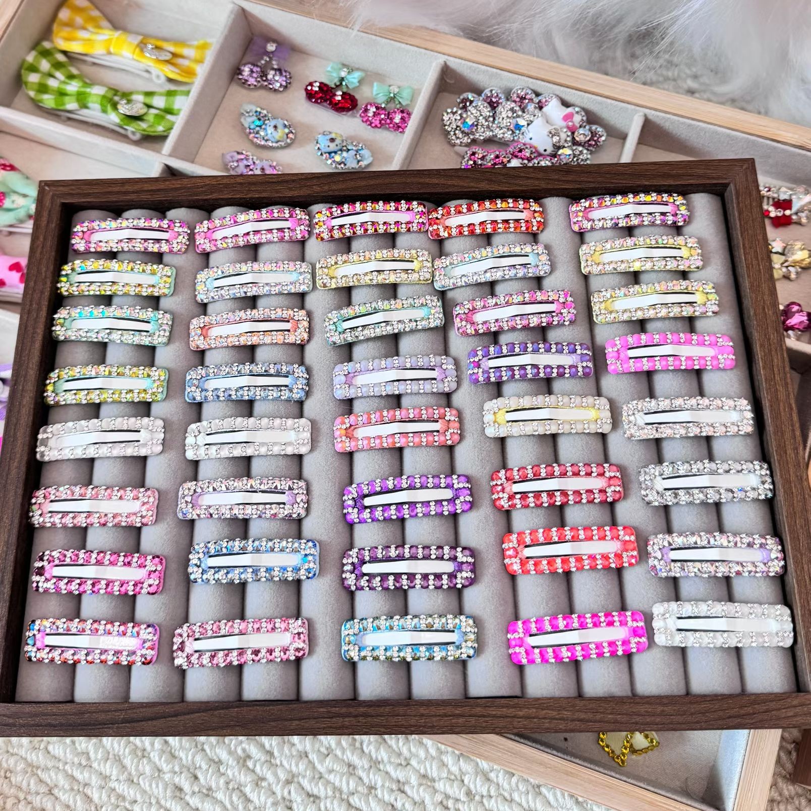 珠光宝气华子钻宠物小狗约克夏马尔济斯发饰bb夹