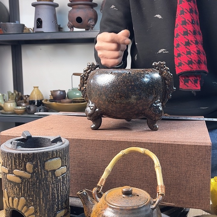 紫泥茶壶紫砂粗陶茶器