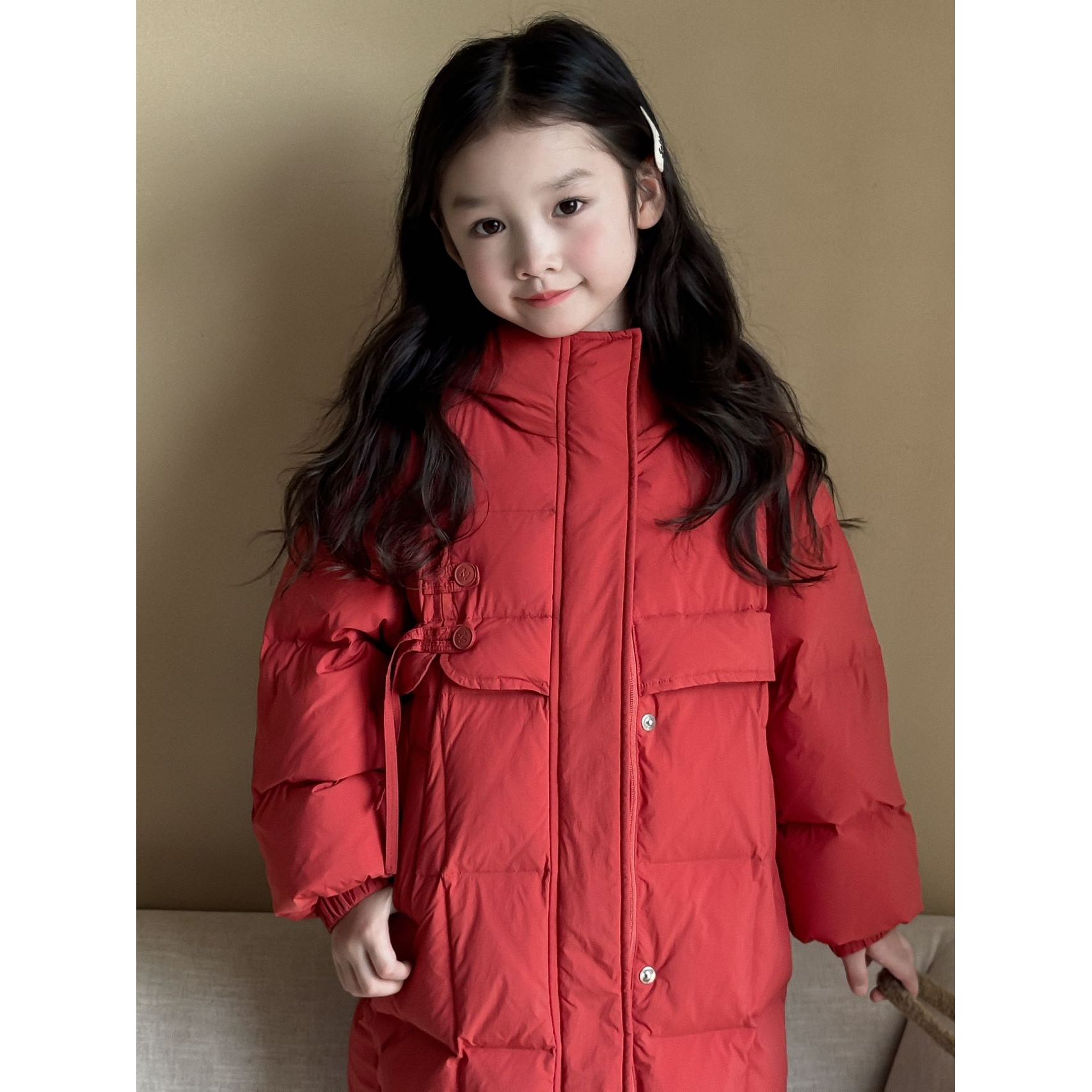 FZ·25冬~女童新款羽绒服7551（波尔多红）