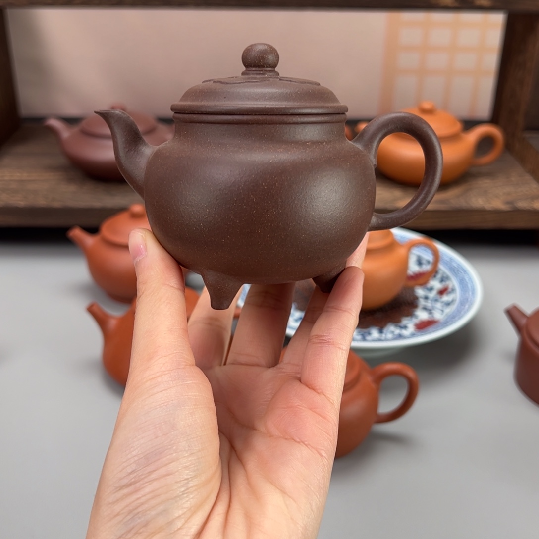 茶杯紫砂大彬如意180cc老矿紫泥