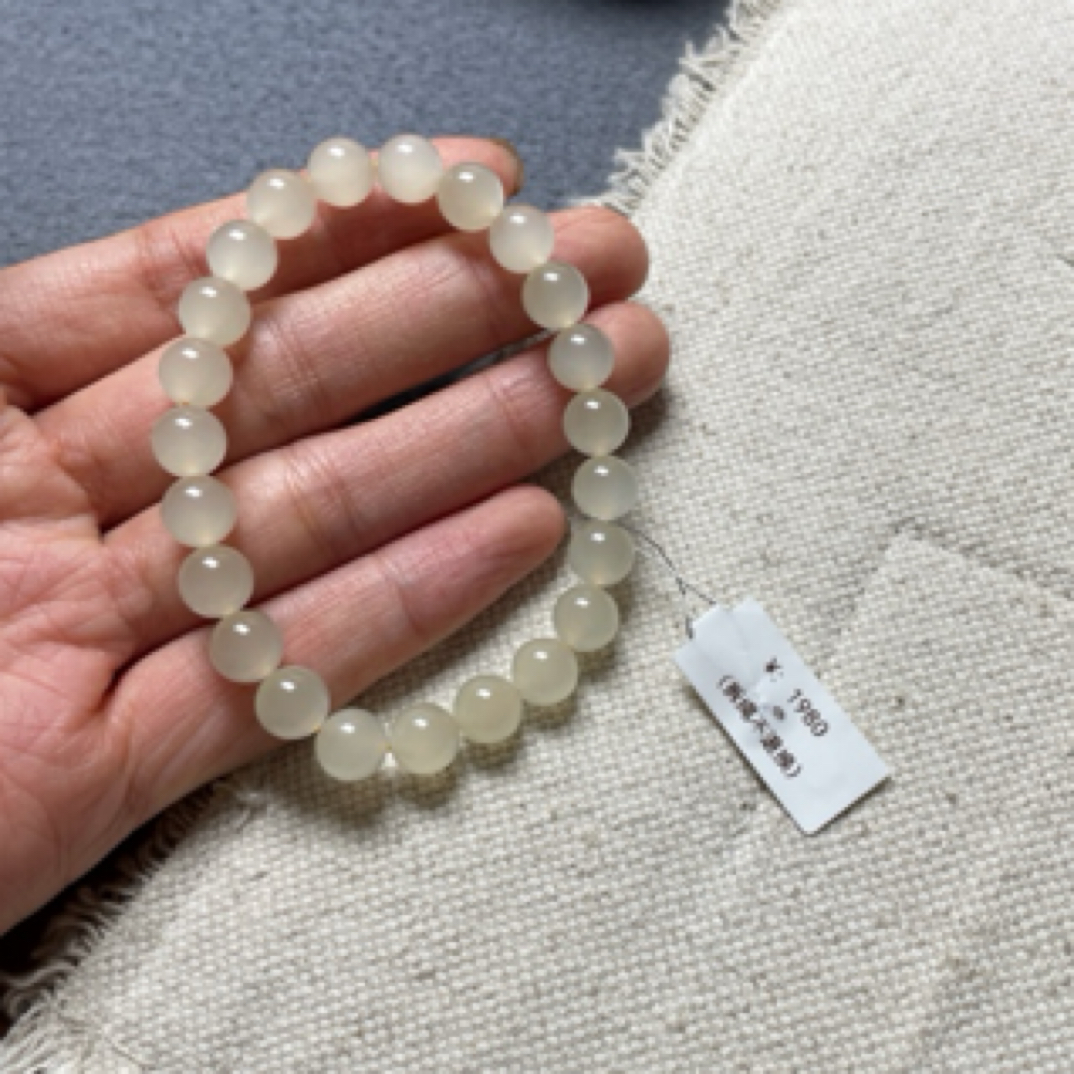 和田玉玻璃体蜂蜜水卡8手串