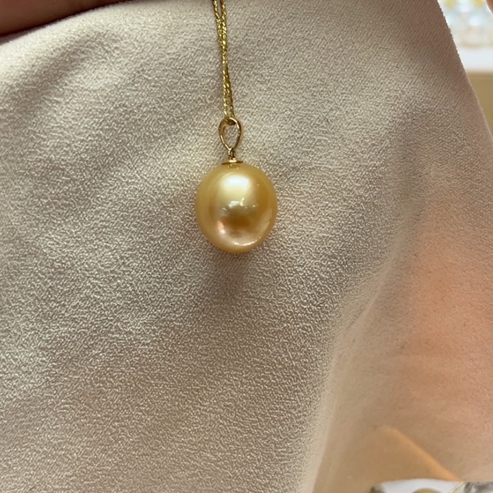 18K金镶嵌吊坠(不含链)海水珍珠12-13mm48号